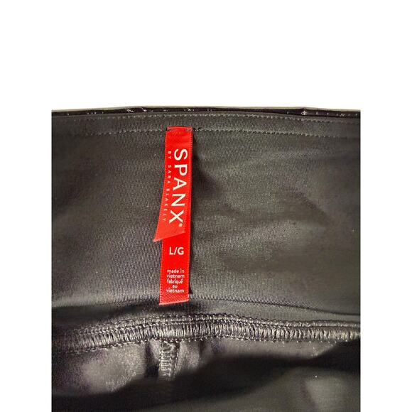 Women's Spanx Black Faux Leather High Rise Leggings Size Large - Picture 4 of 10